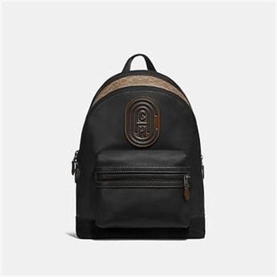Fashion 4 Coach ACADEMY BACKPACK WITH SIGNATURE CANVAS BLOCKING AND COACH PATCH