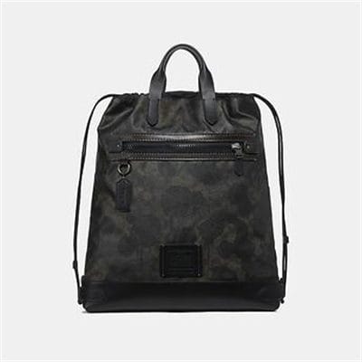 Fashion 4 Coach ACADEMY DRAWSTRING BACKPACK IN SIGNATURE CANVAS WITH WILD BEAST PRINT