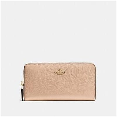 Fashion 4 Coach ACCORDION ZIP WALLET IN POLISHED PEBBLE LEATHER