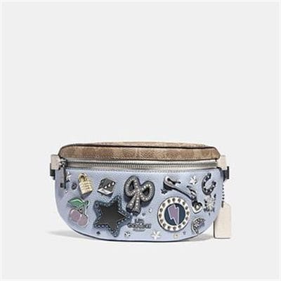 Fashion 4 Coach BELT BAG WITH SIGNATURE CANVAS DETAIL AND SOUVENIR PINS