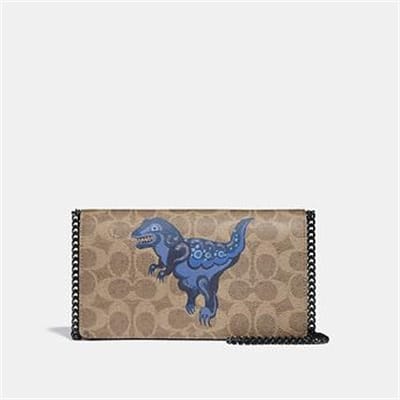 Fashion 4 Coach CALLIE FOLDOVER CHAIN CLUTCH IN SIGNATURE CANVAS WITH REXY BY ZHU JING