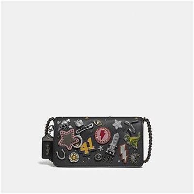 Fashion 4 Coach DINKY WITH SIGNATURE CANVAS DETAIL AND SOUVENIR PINS