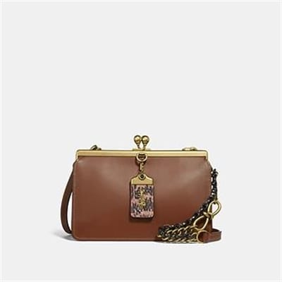 Fashion 4 Coach DOUBLE FRAME BAG 19 WITH SNAKESKIN DETAIL