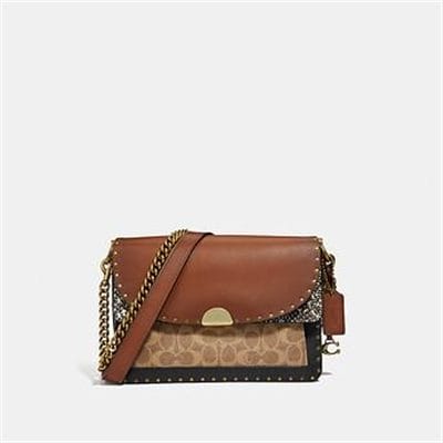 Fashion 4 Coach DREAMER SHOULDER BAG IN SIGNATURE CANVAS WITH SNAKESKIN DETAIL