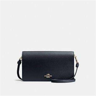 Fashion 4 Coach FOLDOVER CROSSBODY CLUTCH IN POLISHED PEBBLE LEATHER