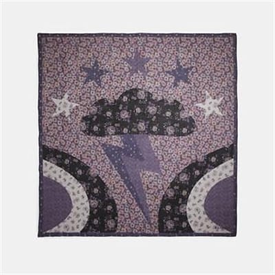Fashion 4 Coach GLAM ROCK PATCHWORK OVERSIZED SQUARE SCARF
