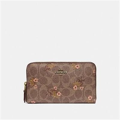 Fashion 4 Coach MEDIUM ZIP AROUND WALLET IN SIGNATURE CANVAS WITH FLORAL PRINT