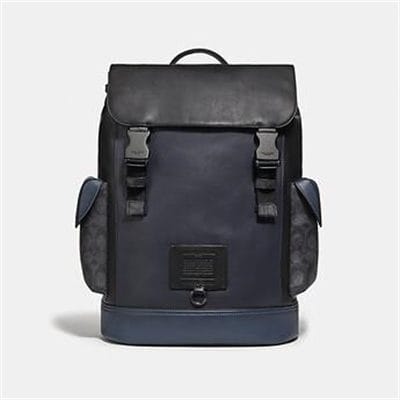 Fashion 4 Coach RIVINGTON BACKPACK WITH SIGNATURE CANVAS BLOCKING