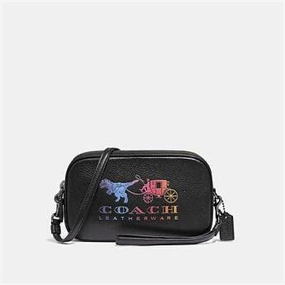 Fashion 4 Coach SADIE CROSSBODY CLUTCH WITH REXY AND CARRIAGE