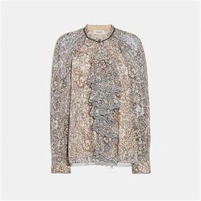 Fashion 4 Coach SCATTERED ROSE BOUQUET PRINTED TOP WITH RUFFLE