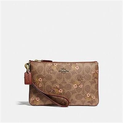 Fashion 4 Coach SMALL WRISTLET IN SIGNATURE CANVAS WITH FLORAL BOW PRINT
