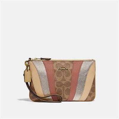 Fashion 4 Coach SMALL WRISTLET IN SIGNATURE CANVAS WITH WAVE PATCHWORK
