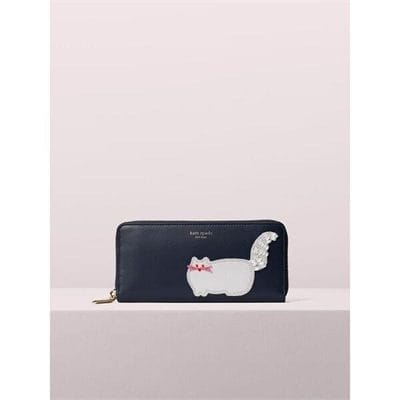 Fashion 4 - beaded cat slim continental wallet