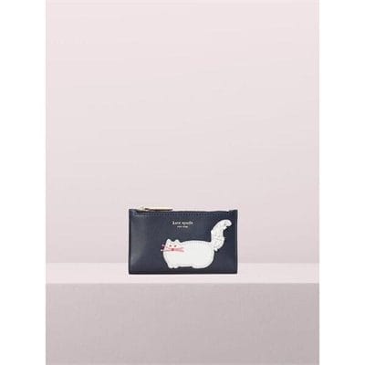 Fashion 4 - beaded cat small slim bifold wallet