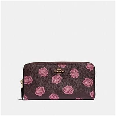 Fashion 4 Coach ACCORDION ZIP WALLET WITH ROSE PRINT