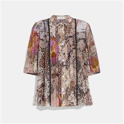 Fashion 4 Coach BUTTON DOWN BLOUSE WITH KAFFE FASSETT PRINT