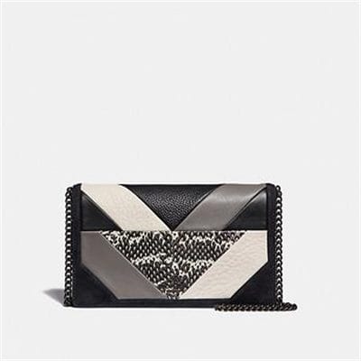 Fashion 4 Coach CALLIE FOLDOVER CHAIN CLUTCH WITH PATCHWORK AND SNAKESKIN DETAIL