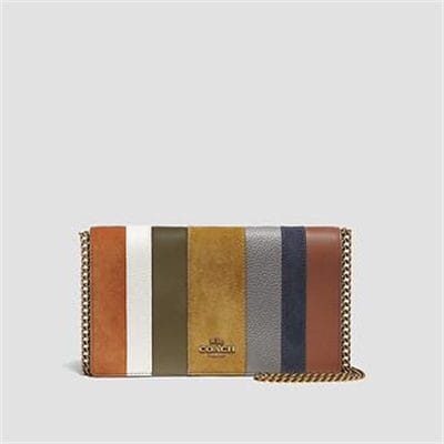Fashion 4 Coach CALLIE FOLDOVER CHAIN CLUTCH WITH PATCHWORK STRIPES