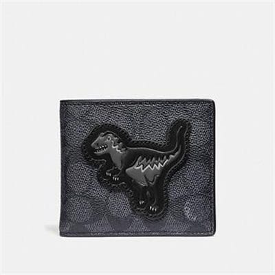 Fashion 4 Coach DOUBLE BILLFOLD WALLET IN SIGNATURE CANVAS WITH REXY