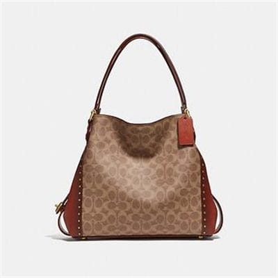 Fashion 4 Coach EDIE SHOULDER BAG 31 IN SIGNATURE CANVAS WITH BORDER RIVETS