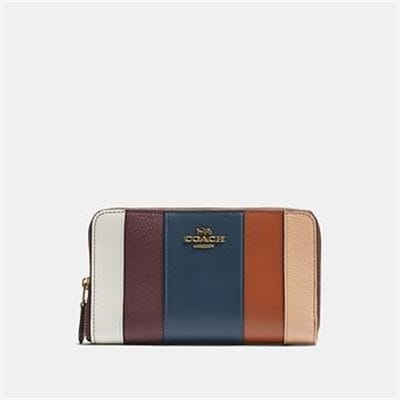 Fashion 4 Coach MEDIUM ZIP AROUND WALLET WITH PATCHWORK STRIPES