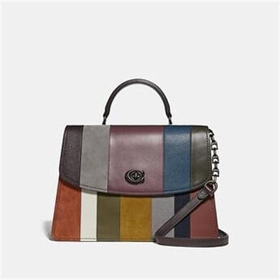 Fashion 4 Coach PARKER TOP HANDLE 32 WITH PATCHWORK STRIPES