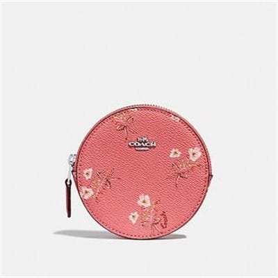 Fashion 4 Coach ROUND COIN CASE WITH FLORAL BOW PRINT