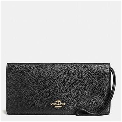 Fashion 4 Coach SLIM WALLET IN POLISHED PEBBLE LEATHER