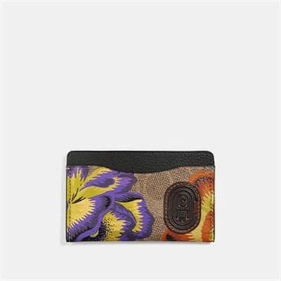 Fashion 4 Coach SMALL CARD CASE IN SIGNATURE CANVAS WITH KAFFE FASSETT PRINT