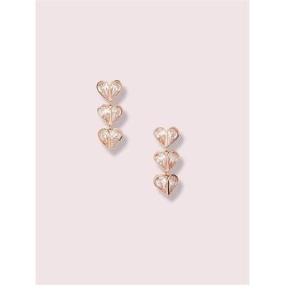 Fashion 4 - rock solid stone heart linear earrings
