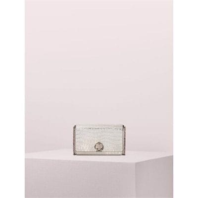 Fashion 4 - romy metallic croc-embossed chain wallet
