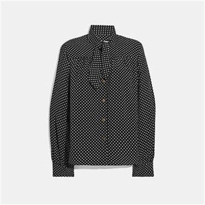 Fashion 4 Coach DOT PRINT TIE BLOUSE