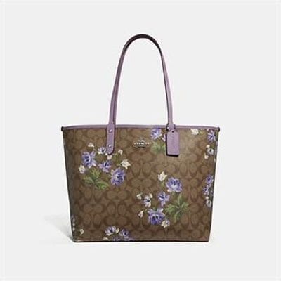 Fashion 4 Coach REVERSIBLE CITY TOTE IN SIGNATURE CANVAS WITH LILY PRINT