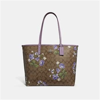 Fashion 4 Coach REVERSIBLE CITY TOTE IN SIGNATURE CANVAS WITH LILY PRINT