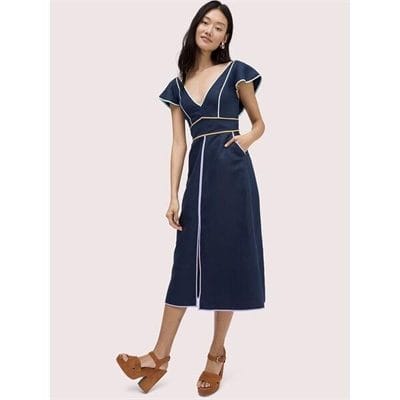 Fashion 4 - linen contrast trim dress