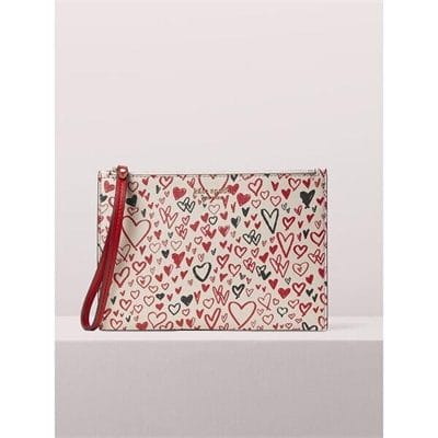 Fashion 4 - spencer heart scribbles small wristlet
