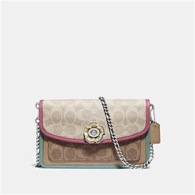 Fashion 4 Coach PARKER CROSSBODY IN BLOCKED SIGNATURE CANVAS