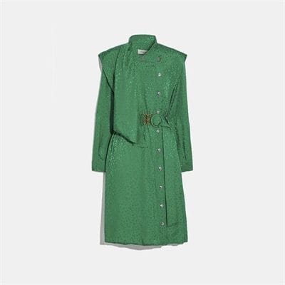 Fashion 4 Coach Architectural Drape Belted Dress