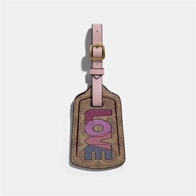 Fashion 4 Coach Luggage Tag In Signature Canvas With Love Print