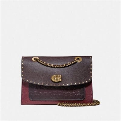 Fashion 4 Coach Parker In Signature Leather With Rivets