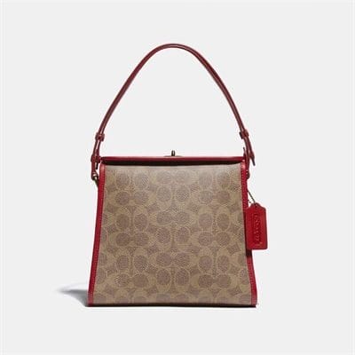 Fashion 4 Coach Turnlock Shoulder Bag In Signature Canvas