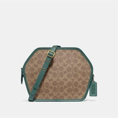 Fashion 4 Coach Zip Geometric Pouch In Signature Canvas