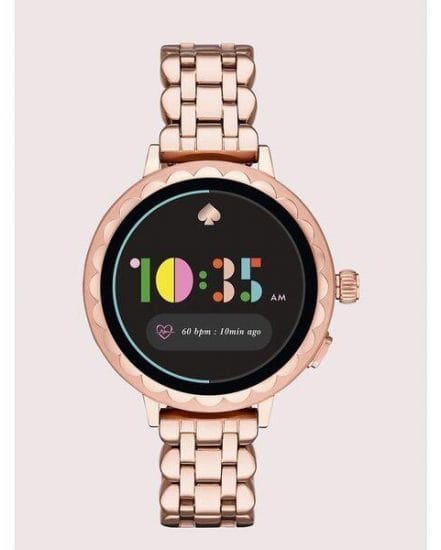 Fashion 4 - kate spade new york scallop rose gold-ton stainless steel smartwatch 2 featuring contactless payment