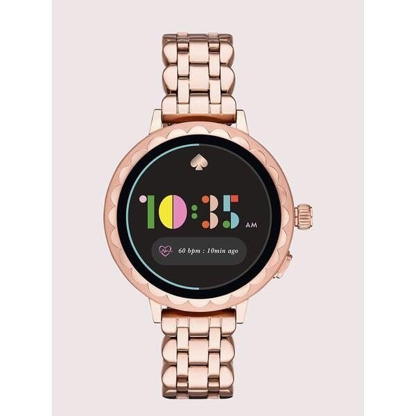 Fashion 4 - kate spade new york scallop rose gold-ton stainless steel smartwatch 2 featuring contactless payment