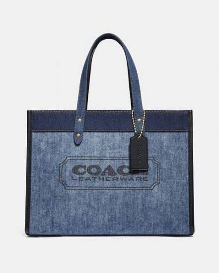Fashion 4 Coach Denim with Coach Branding Field Tote 30