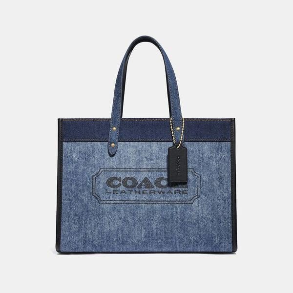 Fashion 4 Coach Denim with Coach Branding Field Tote 30