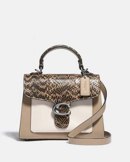 Fashion 4 Coach Tabby Top Handle 20 In Colorblock With Snakeskin Detail
