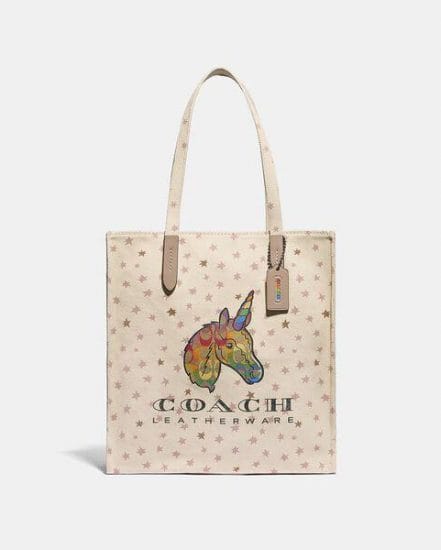 Fashion 4 Coach Tote With Rainbow Signature Uni