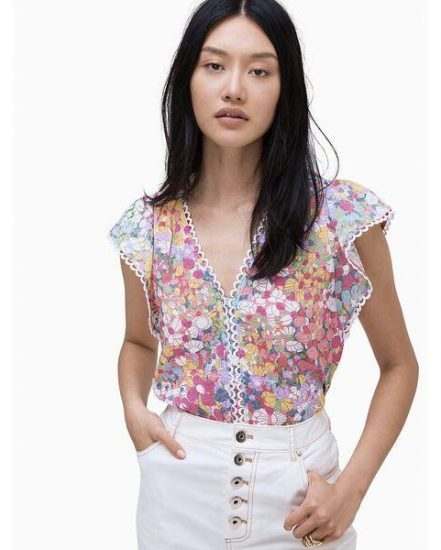 Fashion 4 - floral dots burnout top