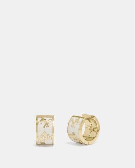 Fashion 4 Coach Horse And Carriage Huggie Earrings